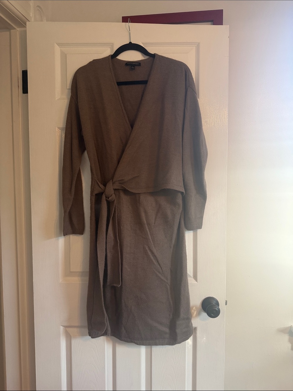 Banana Republic Taupe Wrap Cardigan Dress